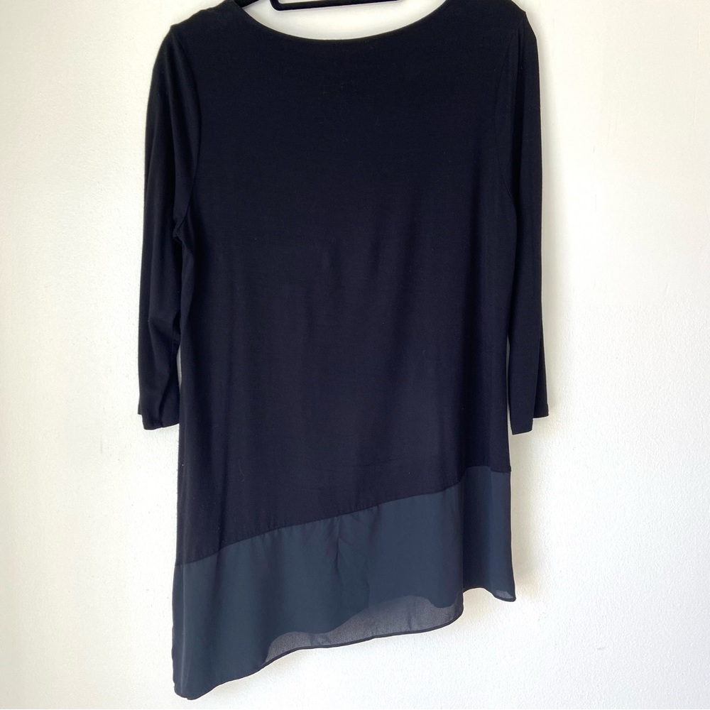 Vince Camuto Black Asymmetrical Hem Tunic Top - Picture 7 of 7